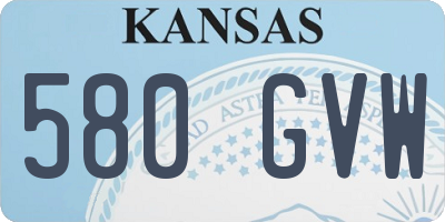 KS license plate 580GVW