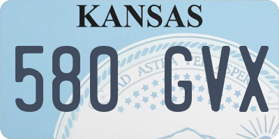 KS license plate 580GVX
