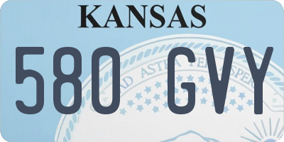 KS license plate 580GVY