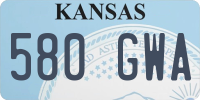 KS license plate 580GWA