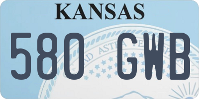 KS license plate 580GWB