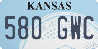 KS license plate 580GWC