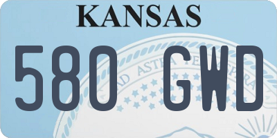 KS license plate 580GWD