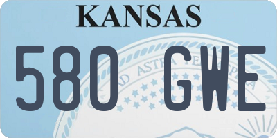 KS license plate 580GWE