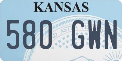 KS license plate 580GWN