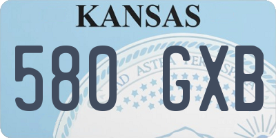 KS license plate 580GXB