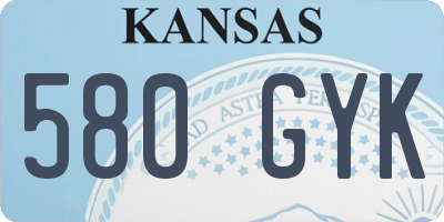 KS license plate 580GYK