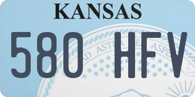 KS license plate 580HFV