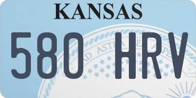 KS license plate 580HRV