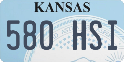 KS license plate 580HSI
