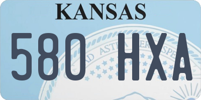 KS license plate 580HXA