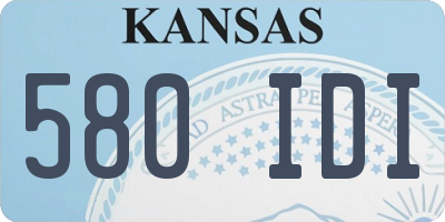 KS license plate 580IDI