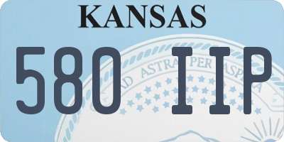 KS license plate 580IIP