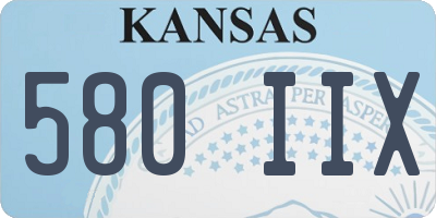 KS license plate 580IIX