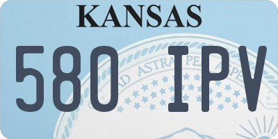 KS license plate 580IPV