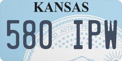 KS license plate 580IPW