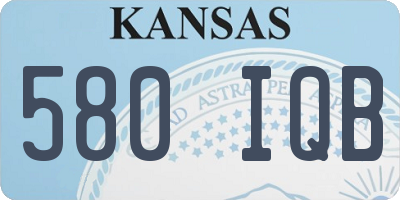 KS license plate 580IQB