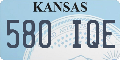 KS license plate 580IQE