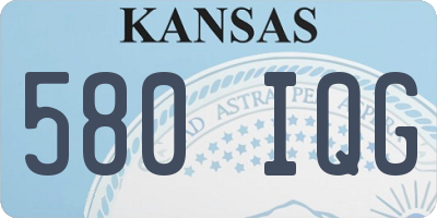KS license plate 580IQG