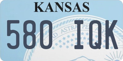 KS license plate 580IQK