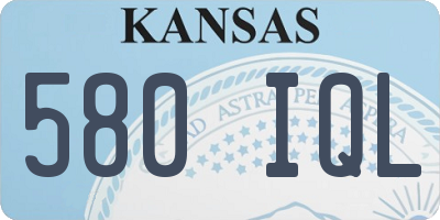 KS license plate 580IQL
