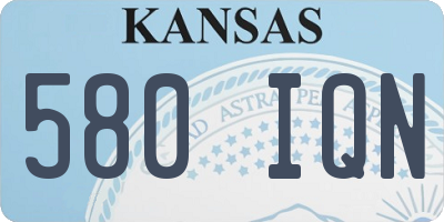 KS license plate 580IQN