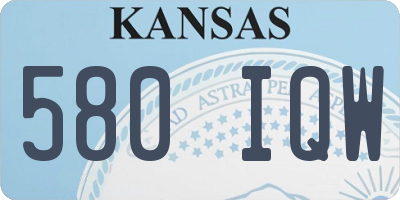 KS license plate 580IQW
