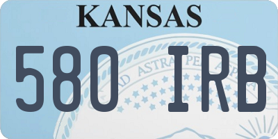 KS license plate 580IRB
