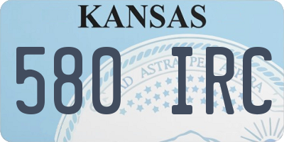 KS license plate 580IRC