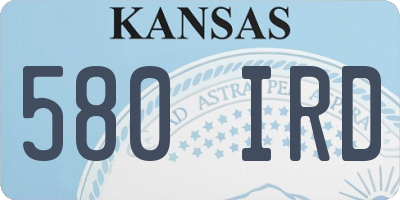KS license plate 580IRD