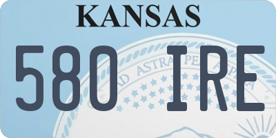 KS license plate 580IRE