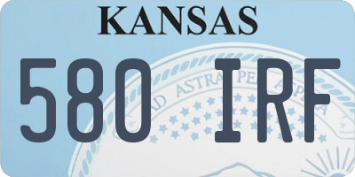 KS license plate 580IRF
