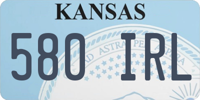 KS license plate 580IRL