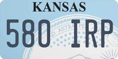 KS license plate 580IRP