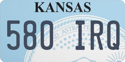 KS license plate 580IRQ