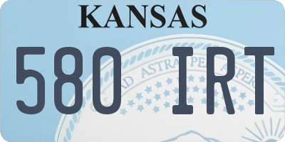 KS license plate 580IRT
