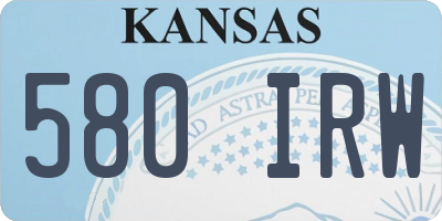 KS license plate 580IRW