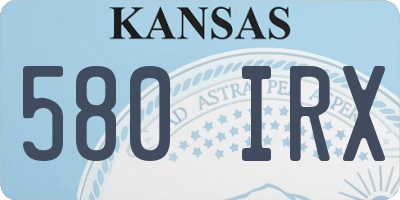 KS license plate 580IRX