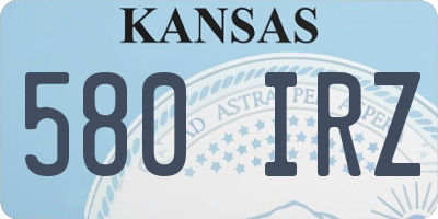 KS license plate 580IRZ