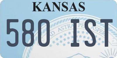 KS license plate 580IST