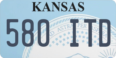 KS license plate 580ITD