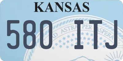 KS license plate 580ITJ