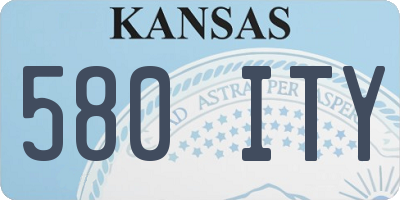 KS license plate 580ITY