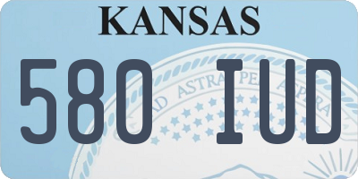 KS license plate 580IUD