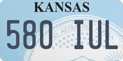 KS license plate 580IUL