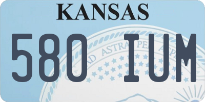 KS license plate 580IUM