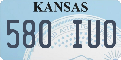 KS license plate 580IUO