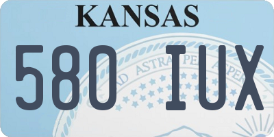 KS license plate 580IUX