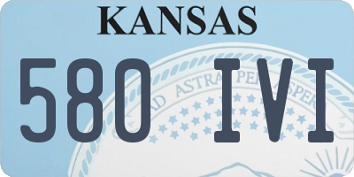 KS license plate 580IVI