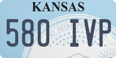 KS license plate 580IVP